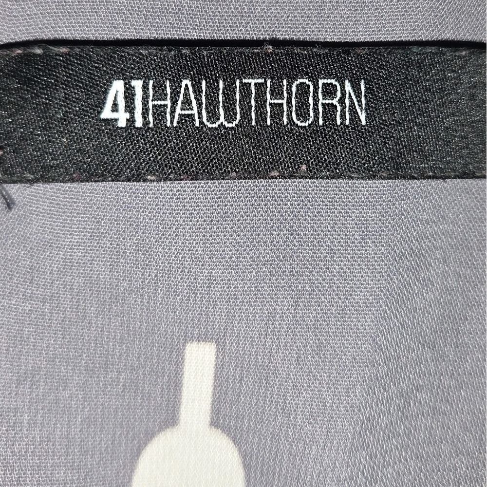 41 Hawthorn Sleeveless Floral Blouse Gray Split Neck Top Women's Size Small - Picture 2 of 6